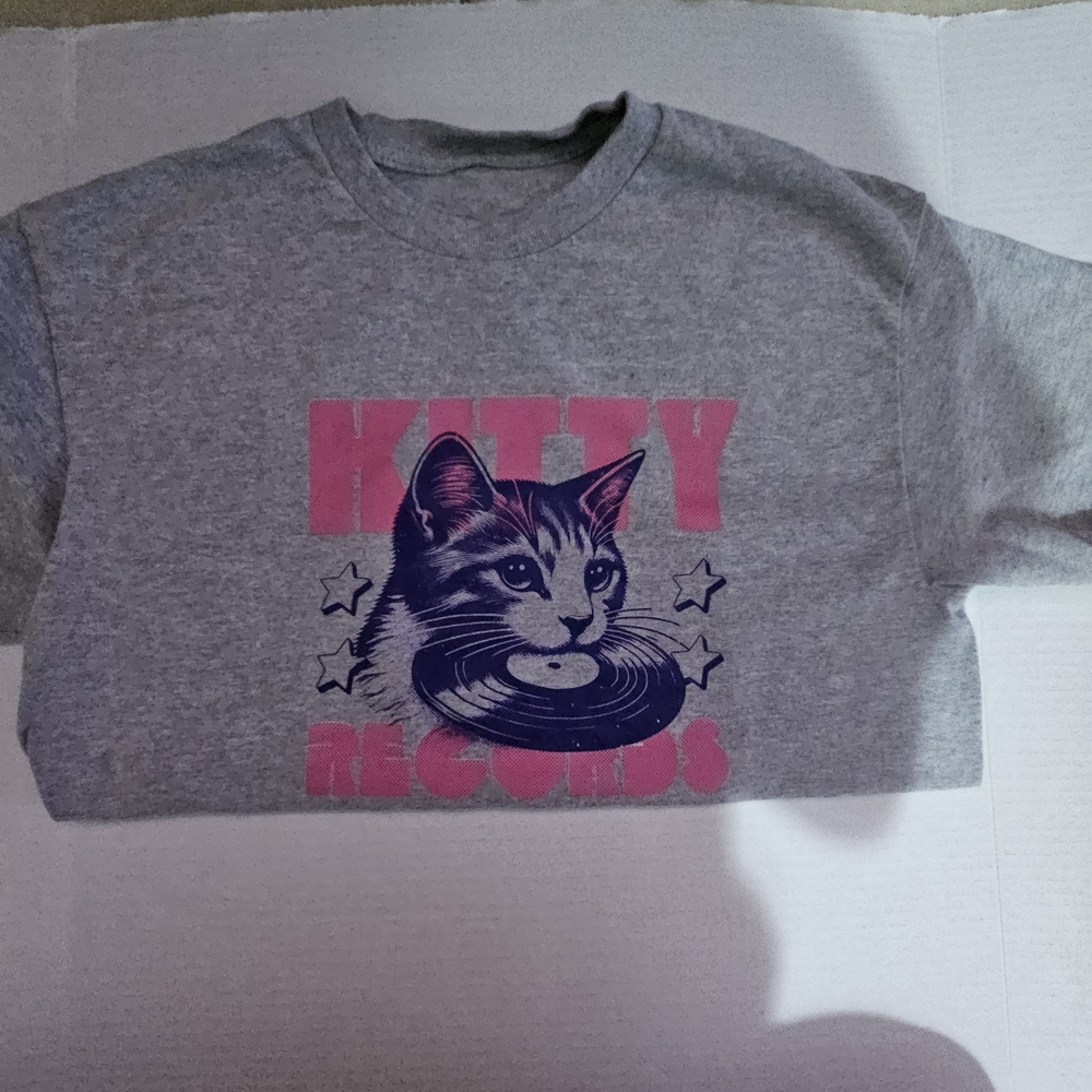 Gray Kitty Records Cat T-Shirt
